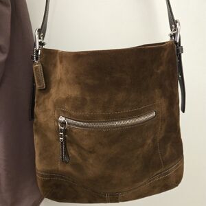 Coach Brown Suede Shoulder Bag